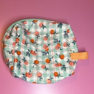 Handmade peach makeup bag